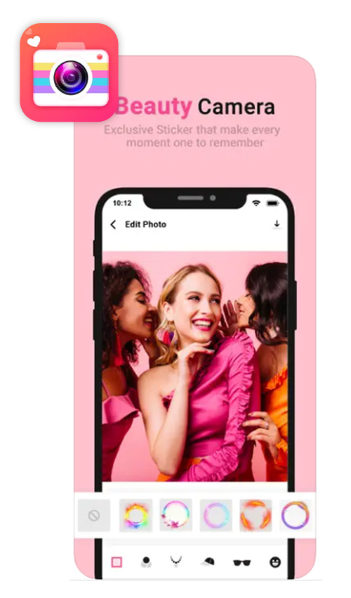 UI of Beauty Camera—Face Makeup to put on eye makeup